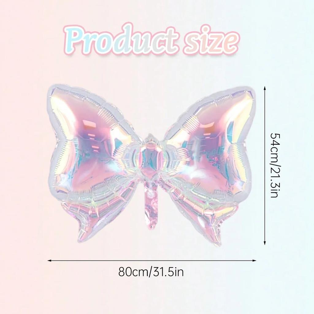 2 Pack Rainbow Transparent Bow Balloons Wedding Gender Reveal Baby Shower Birthday Party Valentine's Day