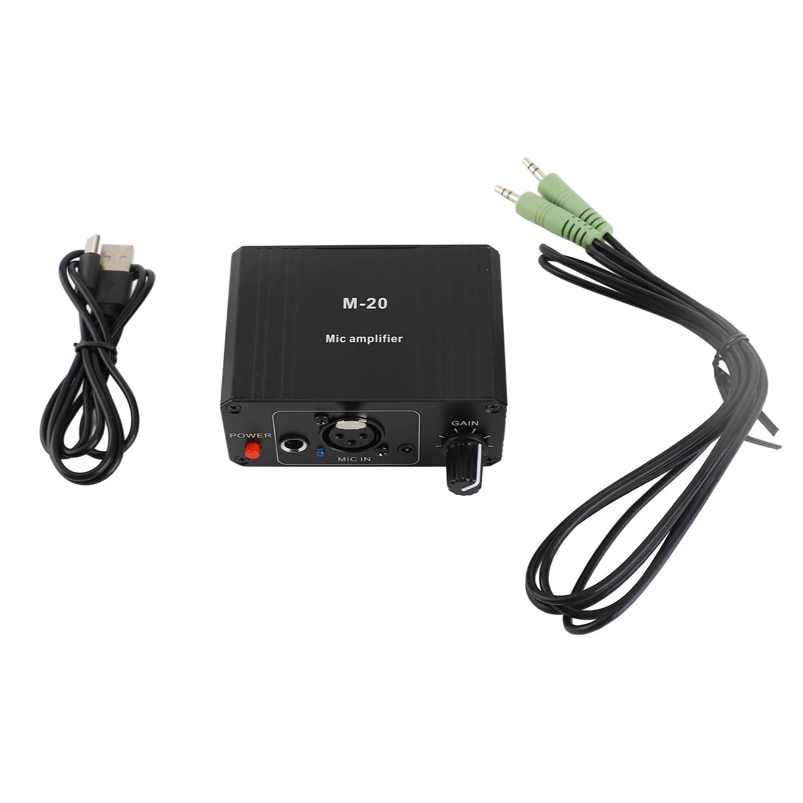 

Professional Mic Preamp 48V Phantom Power XLR Balanced Circuit for Dynamic/Condenser Microphones High Gain Low Noise Booster чорний