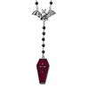 Dark Y2k Goth Bat Cross Beaded Necklace With Alloy Chain For Fashion Lovers