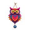 Owl Shape Wooden Wall Hanging For Home Décor, Evil Eye Decoration - 18 X 30 Cm