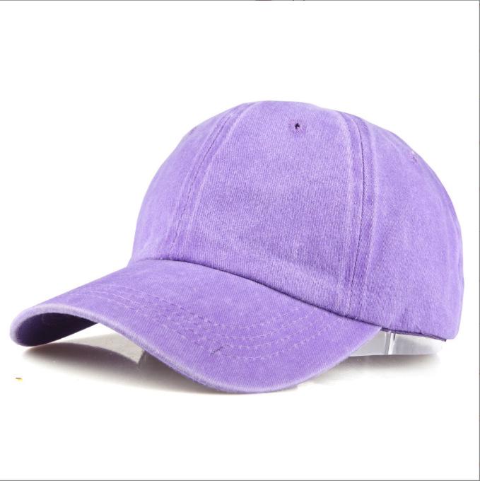 Unisex Washed Cotton Distressed Baseball Cap - Solid Color Soft Top Hat for Men and Women