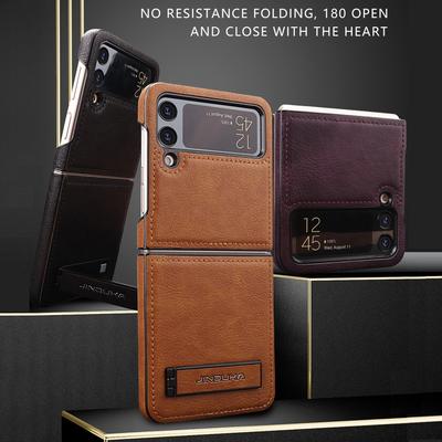 Support de support de luxe Étui en cuir pour Samsung Galaxy Z Flip 6 ZFlip 5 4 3 Pare-chocs antichoc Housse de protection pour téléphone portable