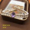 Necklace Gray Shell Pearl Colored Glazed Neck Chain Stud Earrings Bracelet Set