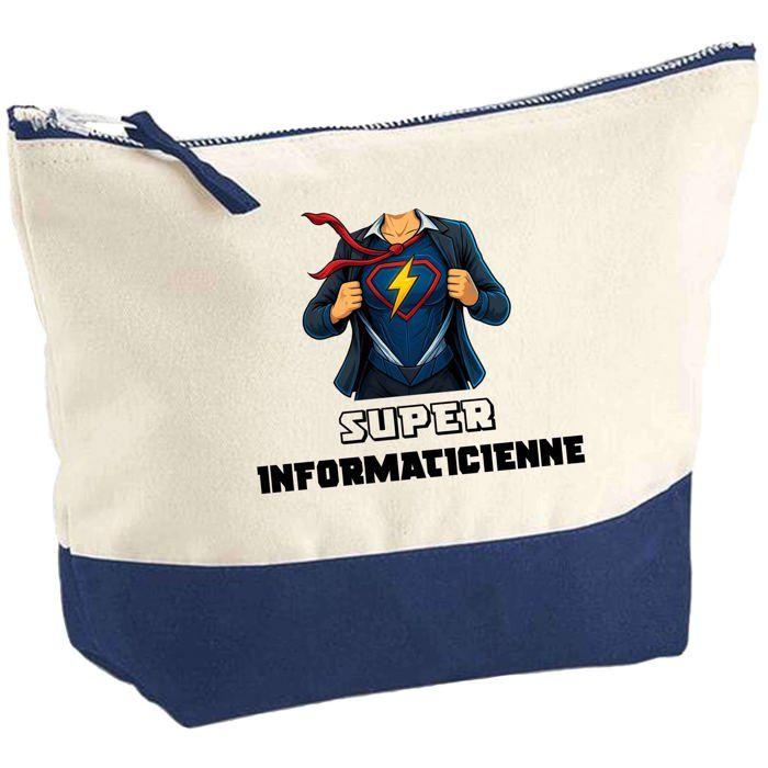 Trousse de maquillage - PLANETEE - Super Informaticienne Femme - Grand format - Coton - Impression HD