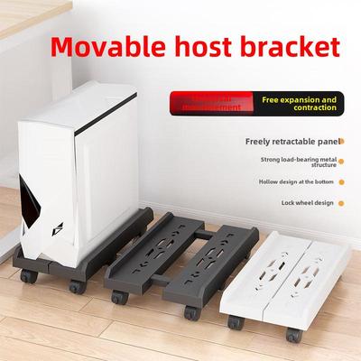 Adjustable Desktop Computer Stand with Wheels for Home or Office Use