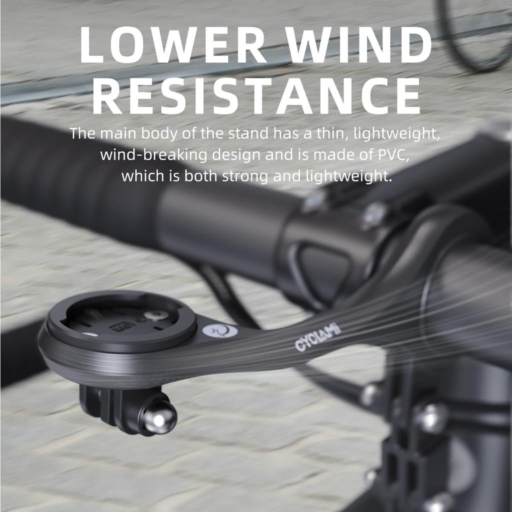 CYCLAMI M5 Front Bike Mount Compatible with CYCPLUS and Lights Adjustable Extension Compatible with Handlebars - Garmin, iGPSPORT, XOSS, CooSpo,