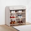 Shoe Cabinet - With Fabric Cover - White - 3 Shelves - 79 X 40 X 80 Cm