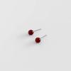 6mm red carnelian stone earrings