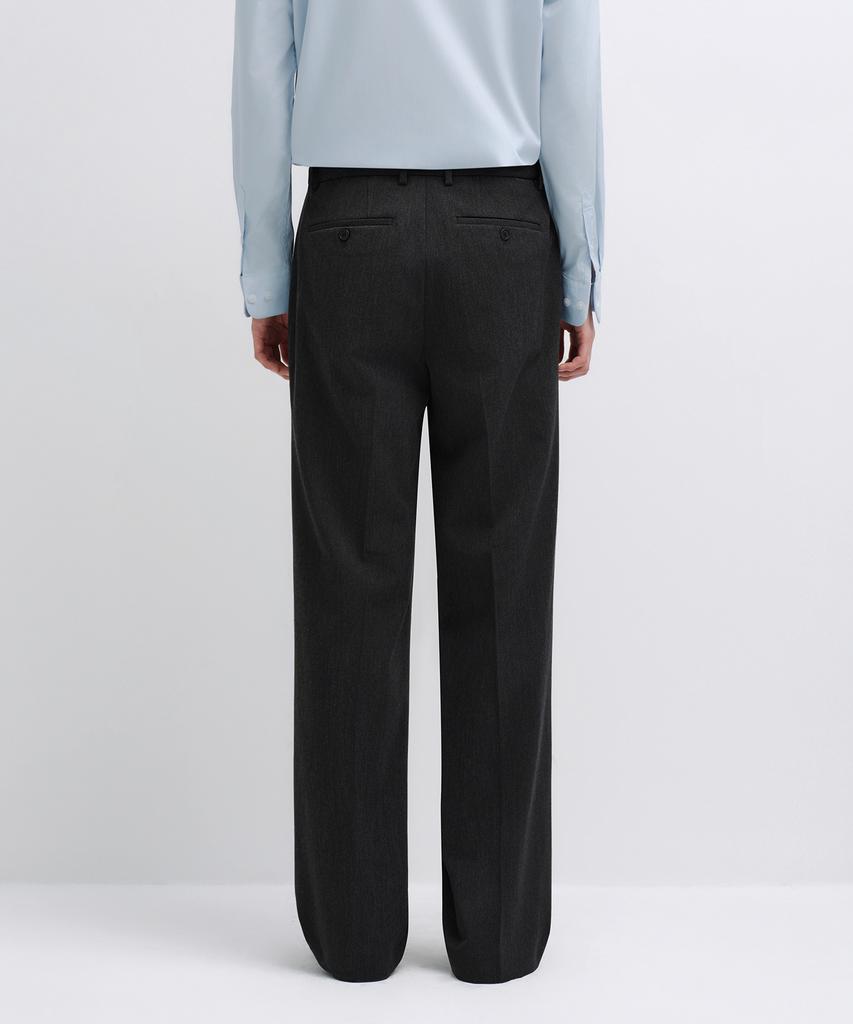 Musinsa Standard Wide Hidden Banding Slacks [Charcoal Gray]
