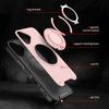 For iPhone 17 Case Compatible with MagSafe Rotating Ring Kickstand PC + TPU Shockproof Phone Cover