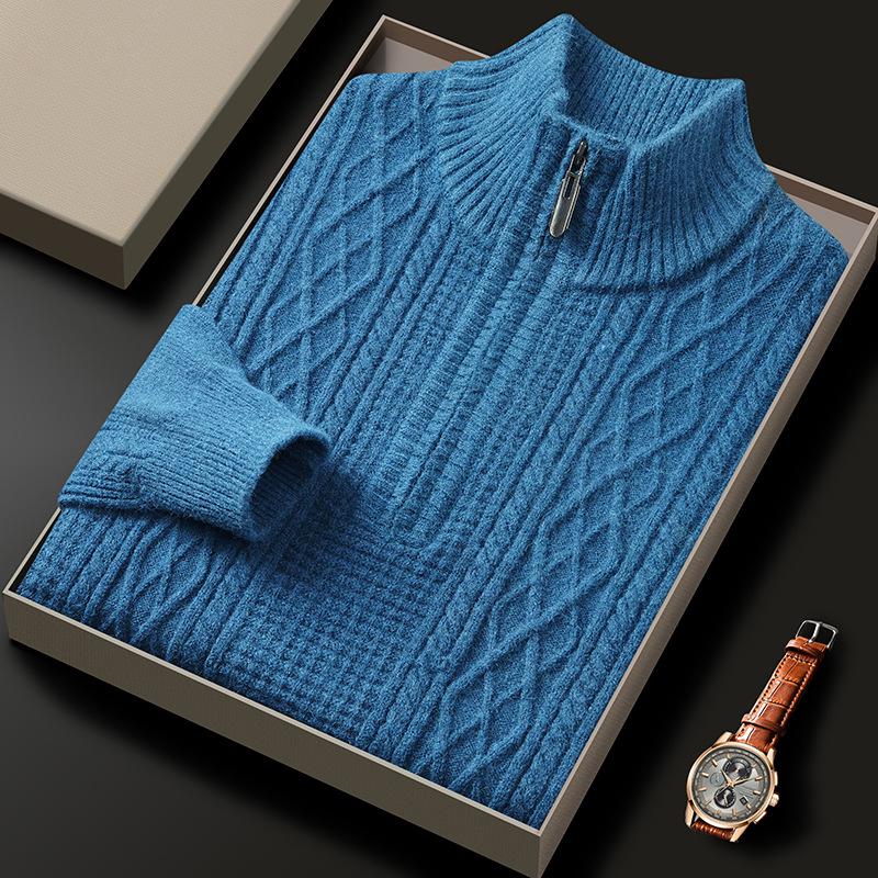 

Men s Premium Half-Zip High Collar Knit Sweater Large