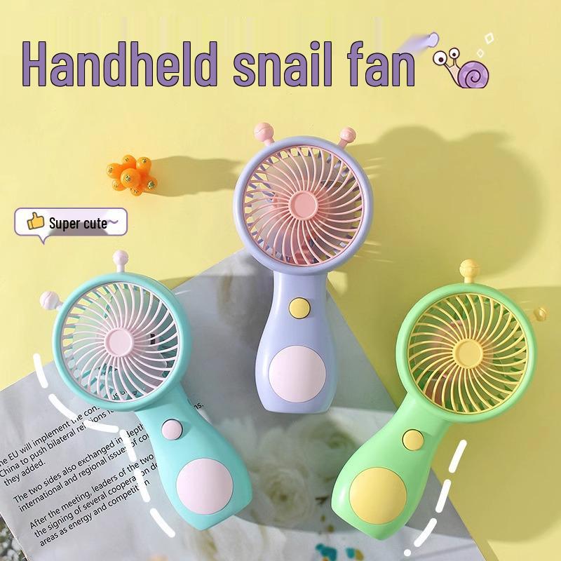 USB Rechargeable Cute Snail Mini Fan: Silent, Handheld, Desktop & Portable for Students
