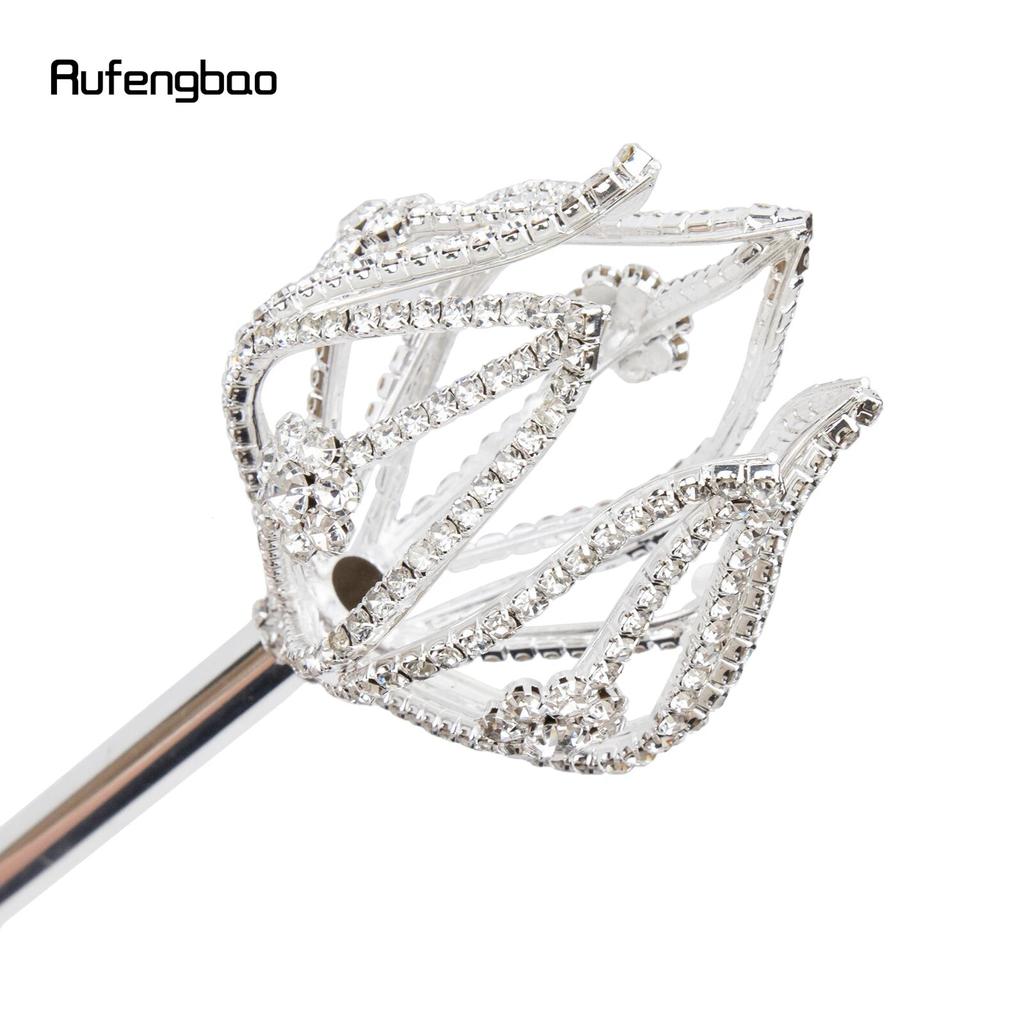 Silver White Alloy Fairy Wands for Girl Princess Wands for Kids Angel Wand for Party Cosplay Costume Wedding Birthday Party 49cm