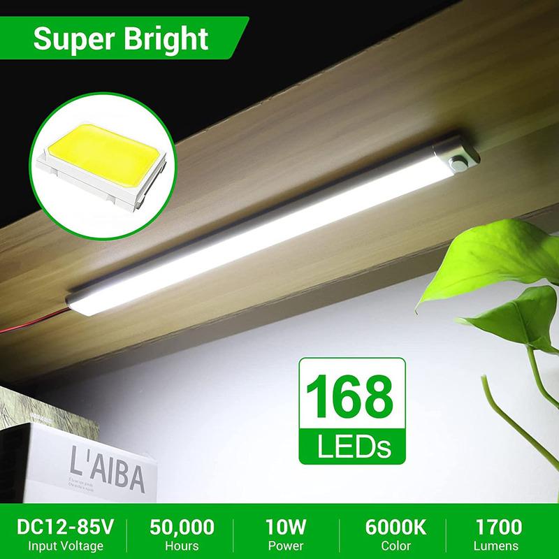 2pcs 168 LEDs 12V Car Interior Light Bar Strip with ON/OFF Switch for Truck RV Van Lorry Camper Boat Caravan Motorhome
