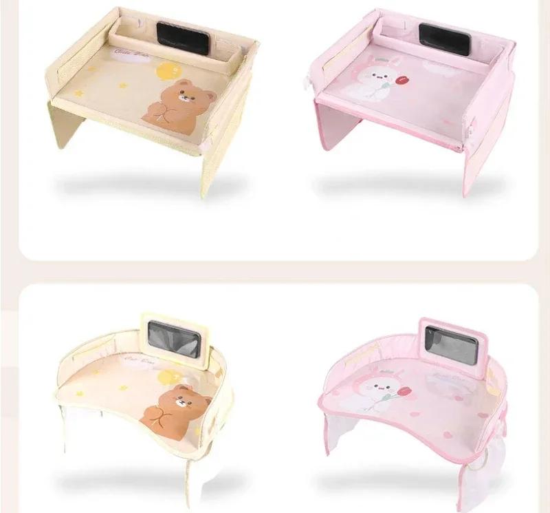 Autositztablett für Kinder, faltbar, mehrere Taschen, wasserdicht, Autotisch, tragbares Reisetablett für Kinder, Aufbewahrung, passend zum Essen und Lernen