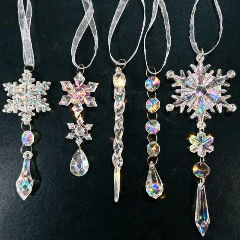 Transparent Snowflake Ice Spikes: Acrylic Christmas Decoration