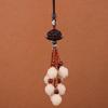 Bodhi Magnolia Lotus Ebony Car Rearview Mirror Pendant Ornament