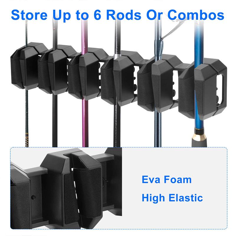 Angelrutenhalter Wandmontage Platzsparend Hält 6 Ruten Für Garage Werkstatt Zuhause