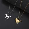 Dreamtimes Horse Necklaces Horse Pendant Necklace Stainless Steel Necklace Horse Chain Fashion Jewelry Women Christmas Gift