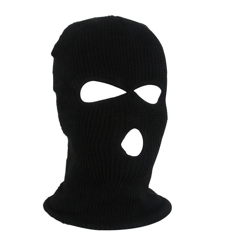 1 Pcs Autumn And Winter Three Hole Knitted Hat Candy Colored Knitted Hat Baotou Neck Protection Outdoor Cycling Windproof белый