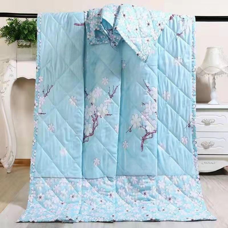 Printing Flower Breathable Cotton Blended Summer Blanket For Comfort Indoor