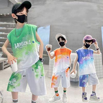 Boys' Summer Outfit Basketball Suit Summer Sleeveless Breathable Quick Drying Children's Summer Sports Vest