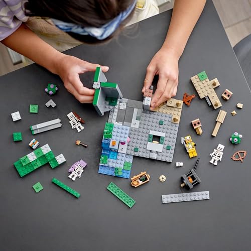 LEGO Minecraft Skeleton Cave Toy Present Birthday Block Christmas Boys Girls Children 8 Years Old 9 Years Old 10 Years Old Elementary School