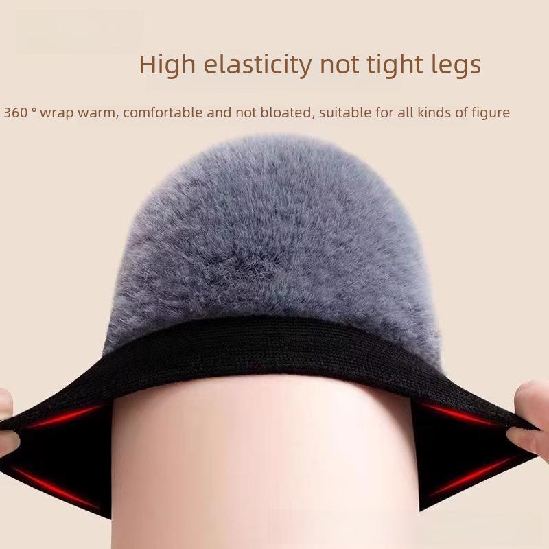 Thickened Anti-Rabbit Fur Warm Knit Knee Pads for Cold Legs - Autumn/Winter New