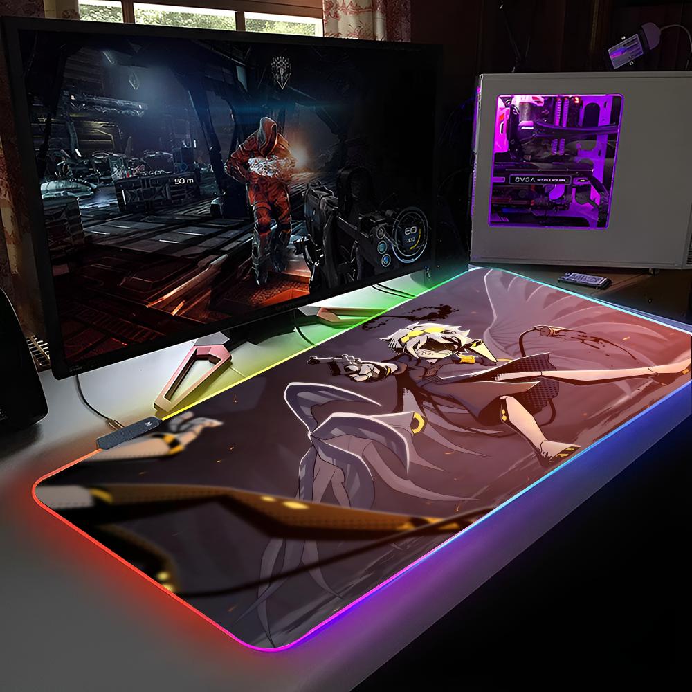 Game M-Murder Drones Mouse Pad RGB Backlit Mouse Pad Laptop Mouse Pad Laptop Gamer Computer Desk Gaming Accessories