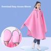 With Gloves Waterproof School Raincoat Detachable Clear Brim Outdoor Rain Cloak  for Boys and Girls