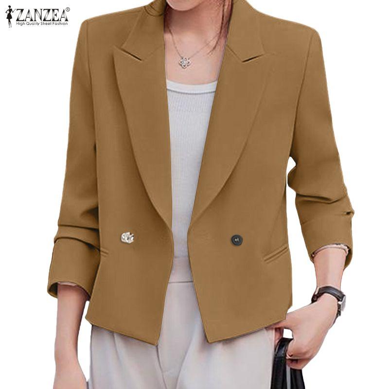 ZANZEA Women Casual Notched Lapel Long Sleeve Loose Thin Cardigan Tops