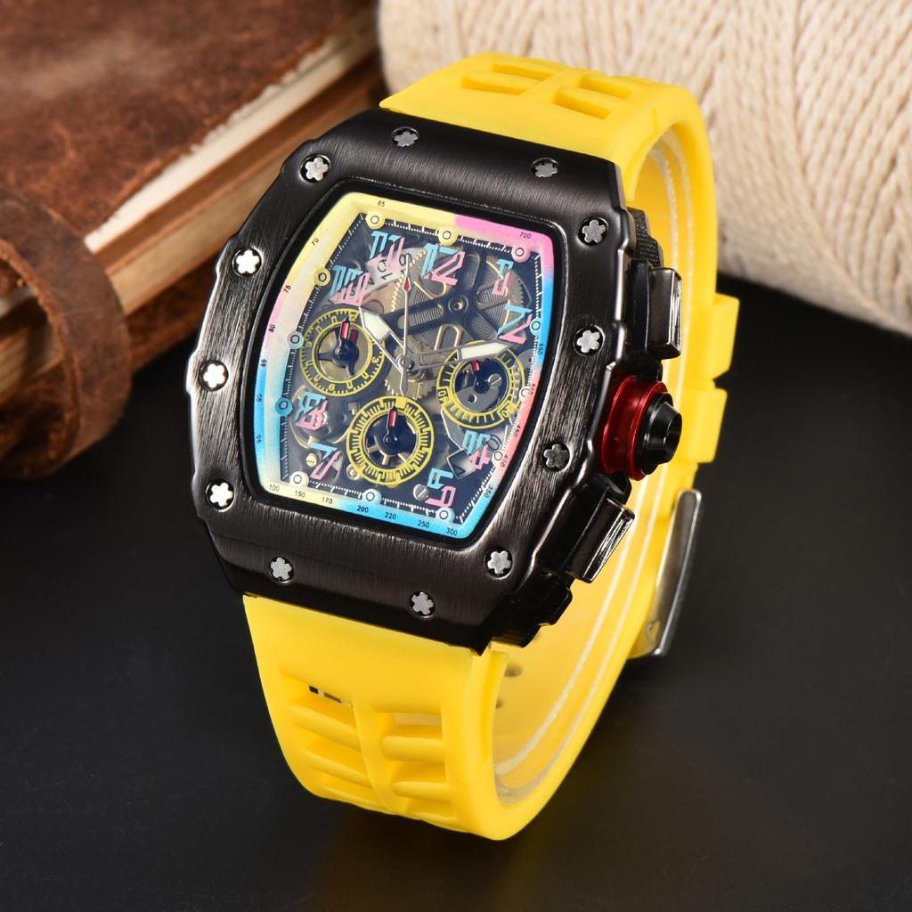 Barrel-shaped color quartz watch fashion business leisure silicone watch male student daily with calendar watch