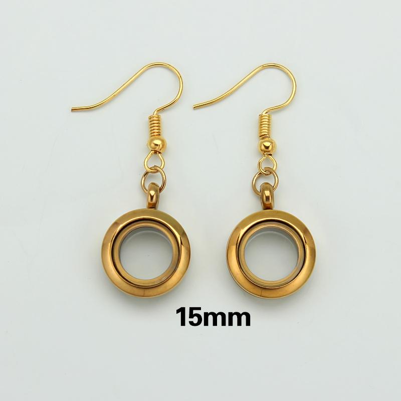 6Pairs 15mm/17mm Stainless Steel Earrings Floating Charms Locket Eardrop Glass Living Memory Earrings For Women Jewelry Making