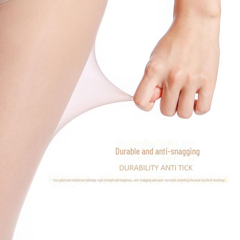 Frühlings-/Sommer Nahtlose Dünne Samtstrumpfhose mit Schmetterlingszwickel, Hakenfest, Vier-Wege-Stretch und Massage-Unterteil.