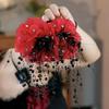 1PC Elegant Mesh Flower Hair Clip For Women Elegant Pearl Tassel Shark Clip Fashion Girl Ponytail Clip Hair Accessories