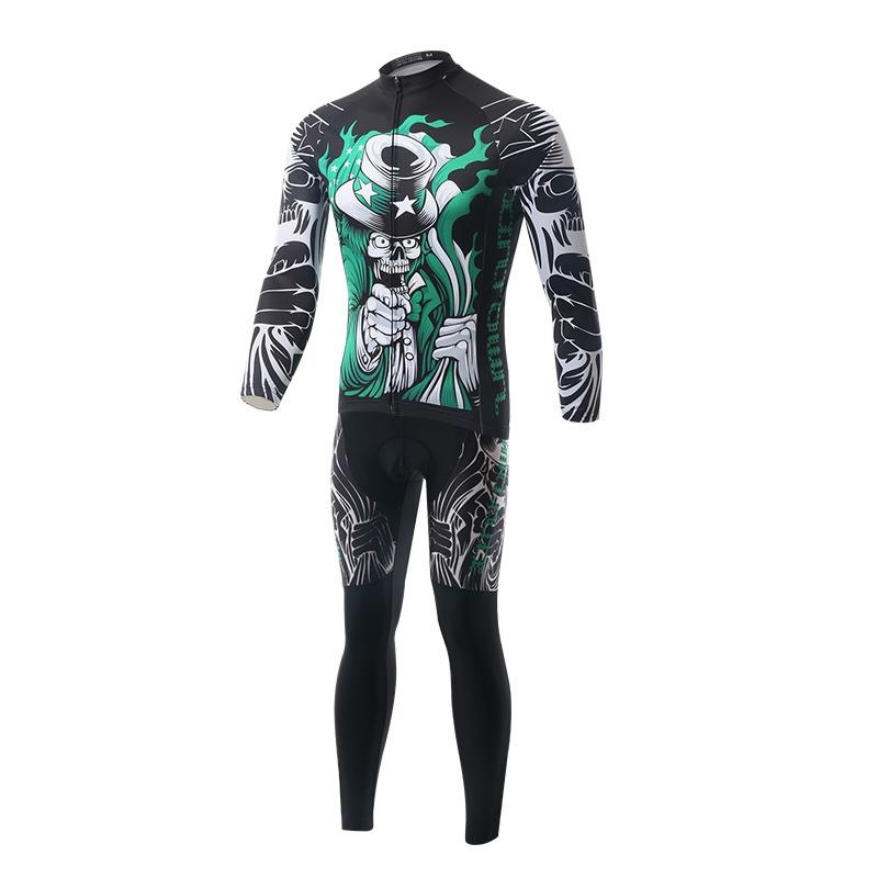 Oddychające koszulki rowerowe Zestaw odzieży rowerowej Szybkie suche męskie ubrania rowerowe z długim rękawem Garnitur nosić rajstopy