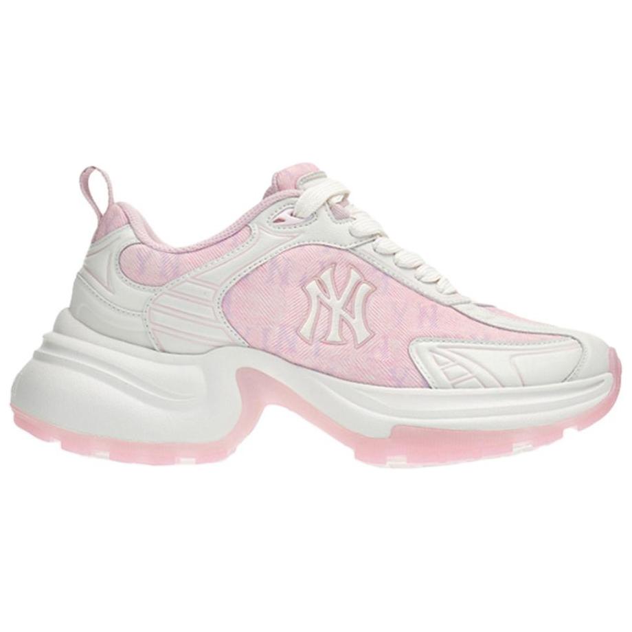 MLB New York Yankees Slip Resistant Abrasion Resistant Low top Chunky Sneakers Unisex Pink 3ASHW065N-50PKS