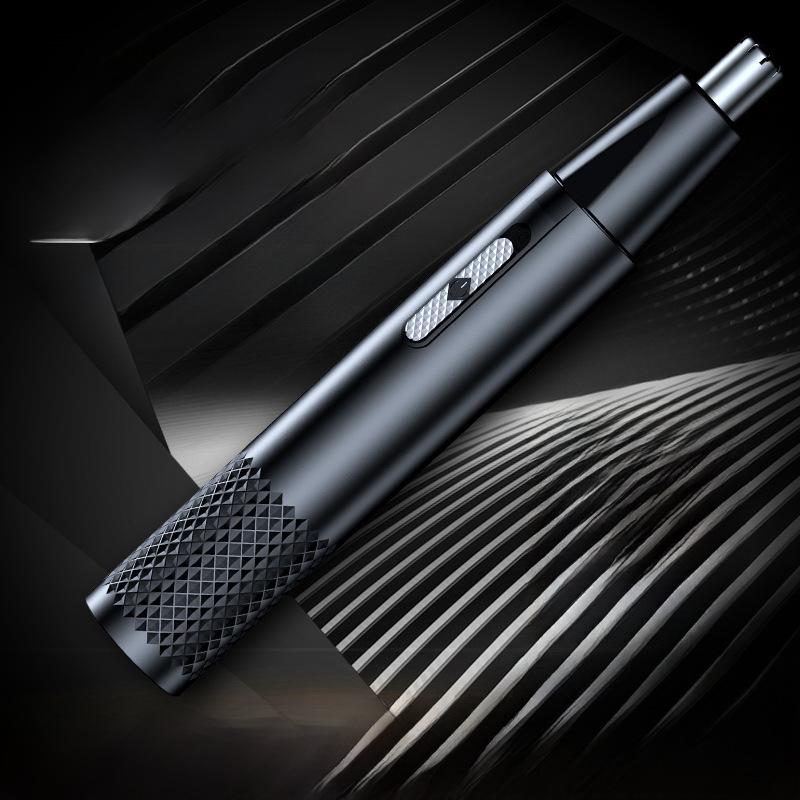 Electric Unisex Nose & Ear Hair Trimmer and Mini Shaver with Sideburns Attachment