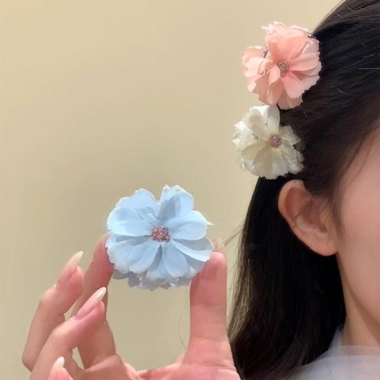 Grampo de Cabelo 3D Design de Flor Simulada Penteados Laterais Traseiros Presilha de Cabelo Grampo de Cabelo para Férias na Praia Acessório de Cabelo Estilo Fada