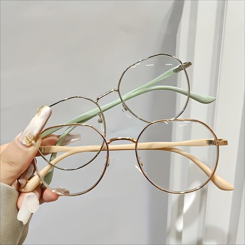 2pcs Fashionable round frame glasses with trendy frame design suitable for office formal occasions and daily wear