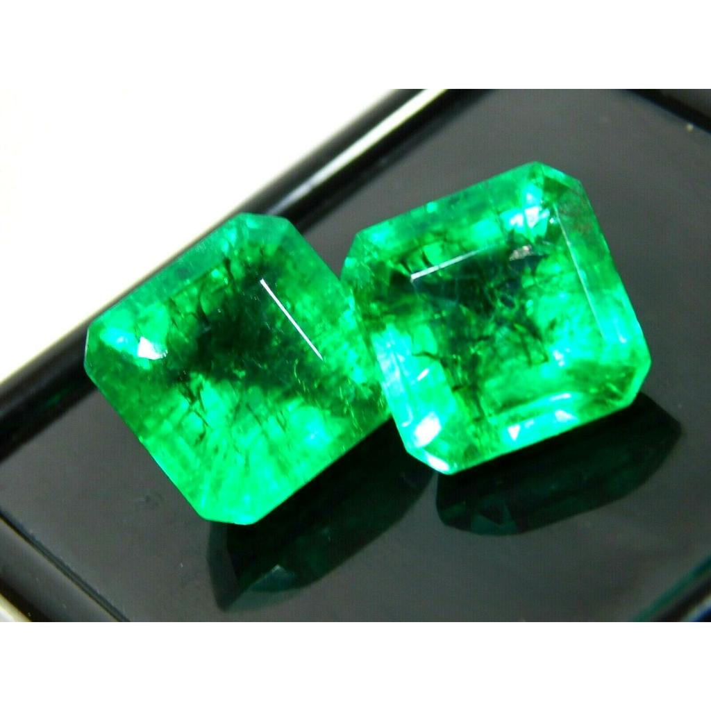 Natural Emerald Cut CERTIFIED 16 Ct Untreated Colombian Green Loose Gemstone MQ-18 002