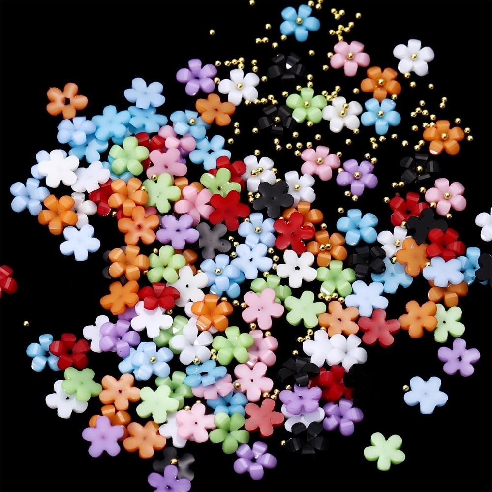 

1Pack Acrylic Flower with Metal Beads Epoxy Resin Filling Materials for Epoxy Resin Mold Crafts Filler Nail Art Decoration 4mmx0.6mm GD Bead