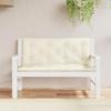 VidaXL Set of 2 Garden Bench Cushions, Bench Cover with Tie Strings, Waterproof Outdoor Cushion, White 361680