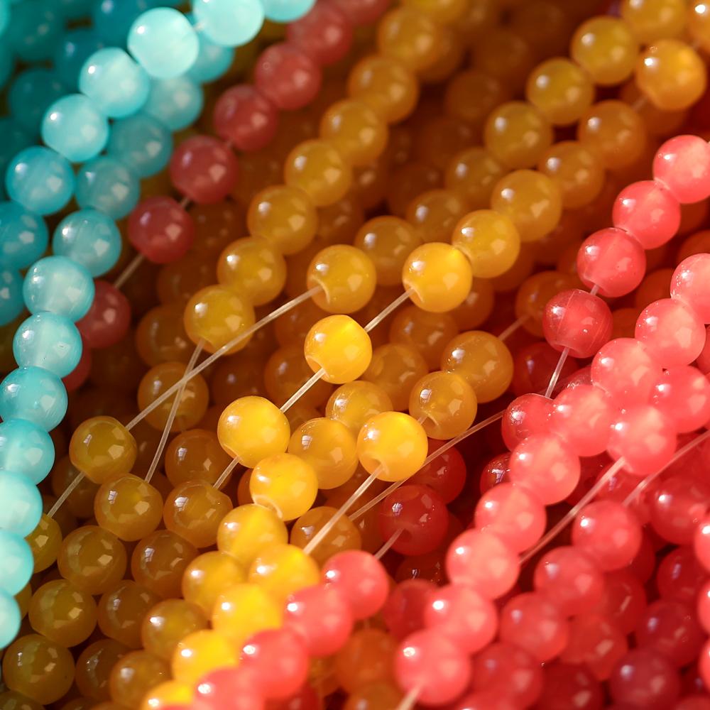30/50pcs 6mm Glass Round Beads Colorful Spacer Loose Beads for Necklace Bracelet Diy Jewelry Making Accessories Supplies