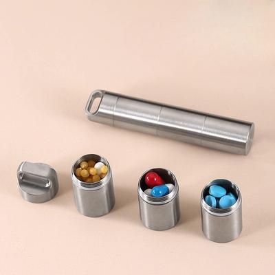 Titanium Mini Sealed Waterproof Storage Pill Box Perfume Case Pendants EDC Tools Eco-friendly Home Outdoor Pill Box