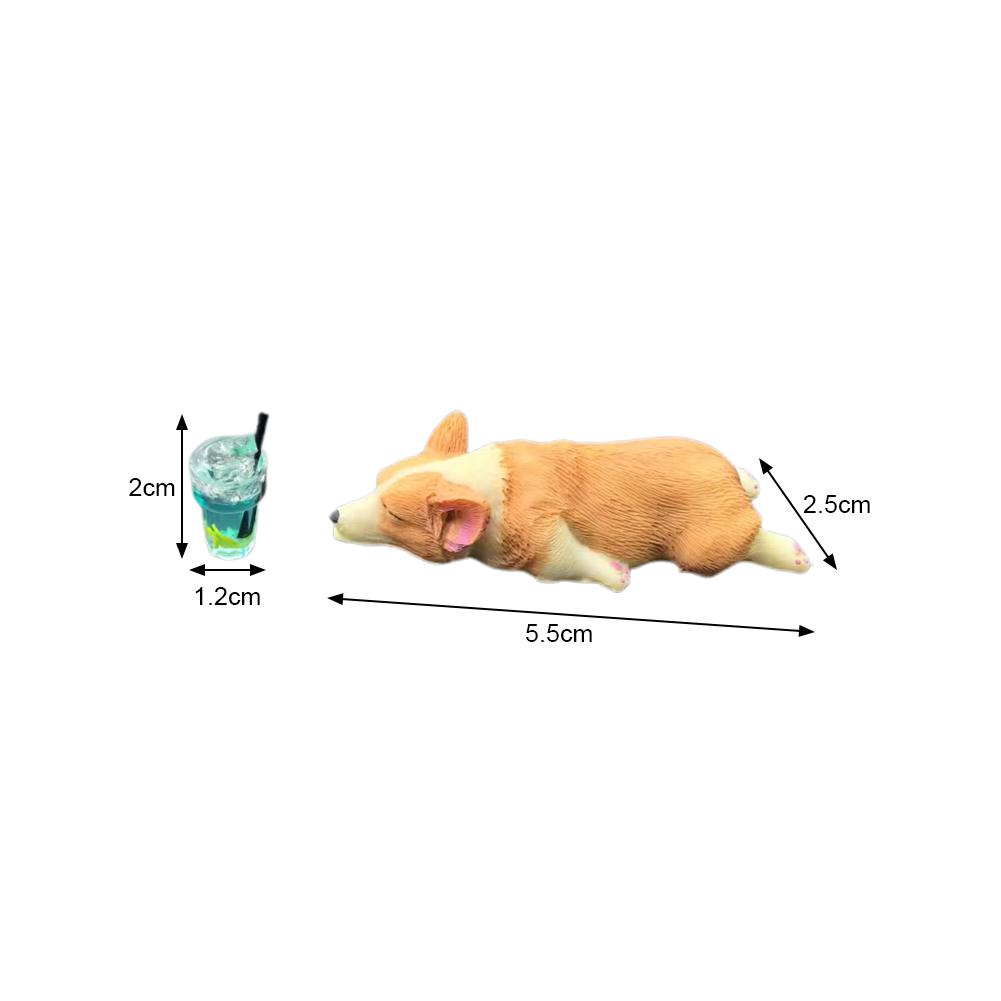 Creative Dog Desk Decoration Mini Corgi Car Ornaments Resin Crafts Simulation Cake Baking Kawaii Accessories