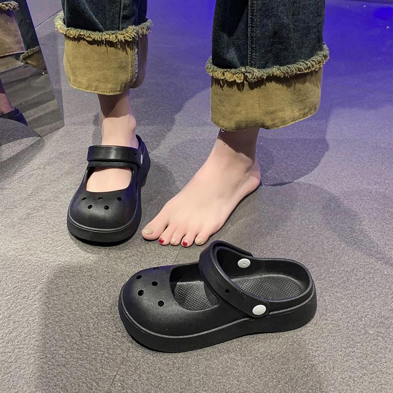 

Новый летний стиль, модные, удобные, повседневные и универсальные полусандалии с носками, нескользящие сабо на толстой подошве 41