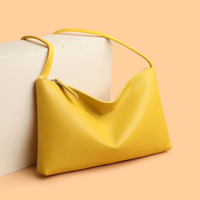 Light luxury first-layer cowhide messenger bag, high-end texture fashionable small square bag, lychee pattern temperament simple underarm shoulder bag