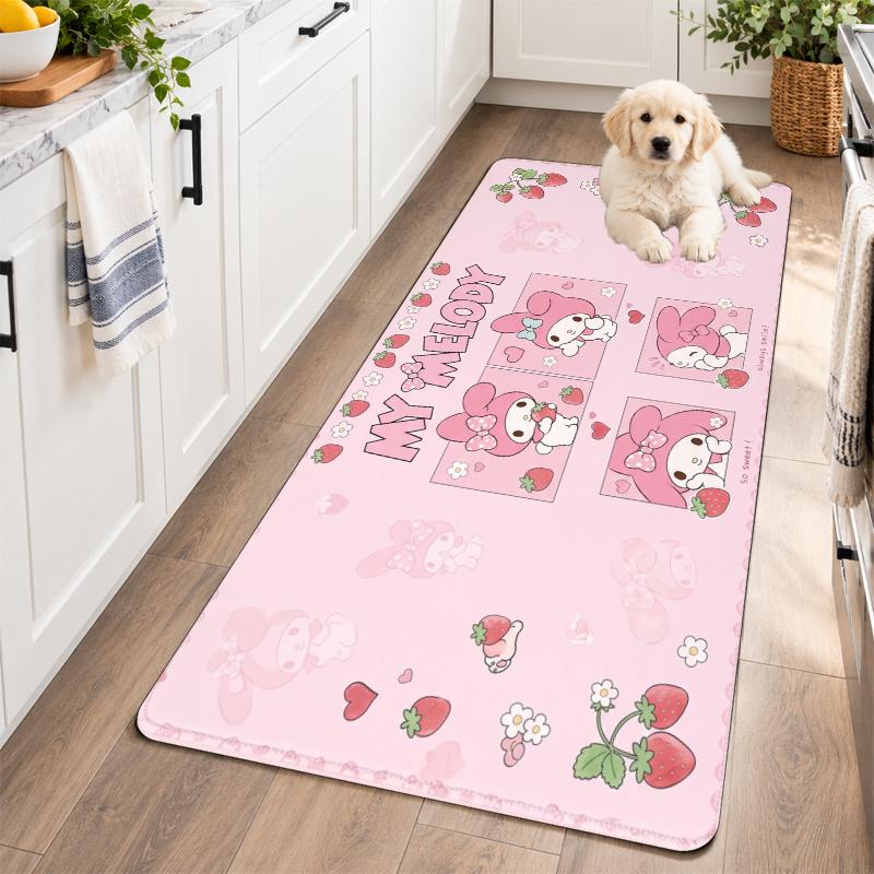 Flannel Kitchen Mat My Melody Soft Area Rug Non Slip Floor Carpet Home Decoration