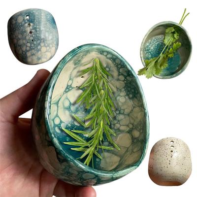 Miska na odstraňování bylinek Keramický nástroj na odstraňování bylinných listů Kuchyňský 4otvorový odstraňovač bylinek